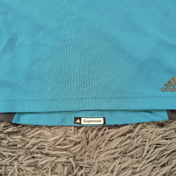 Adidas Top Women's Medium Turquoise Gray Supernova Three Stripes - Picture 3 of 6